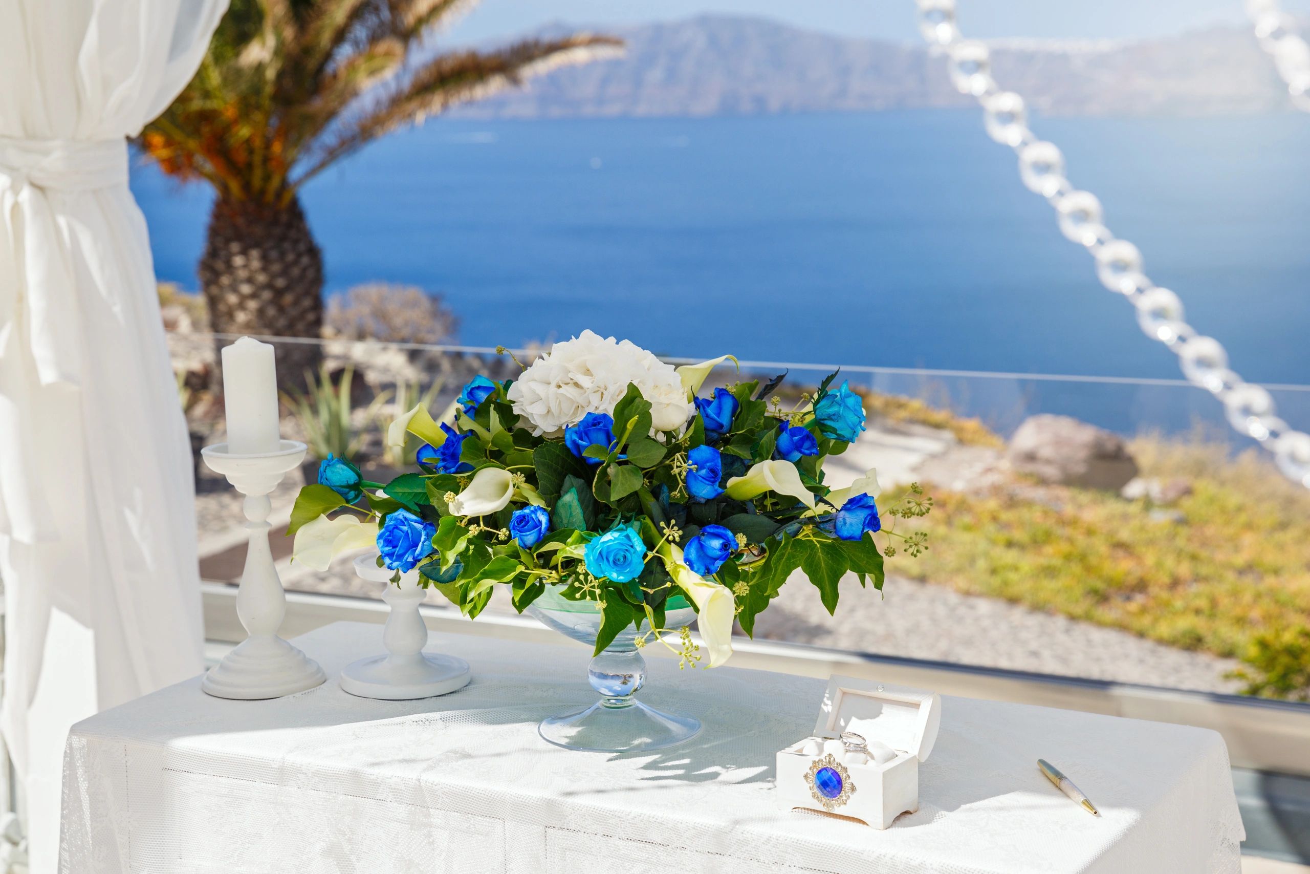 wedding ceremony setup Greece